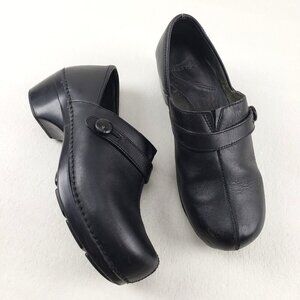 Dansko Solstice Clog Womens 9.5-10 EU 40 Black Leather Slip On Comfort Shoe
